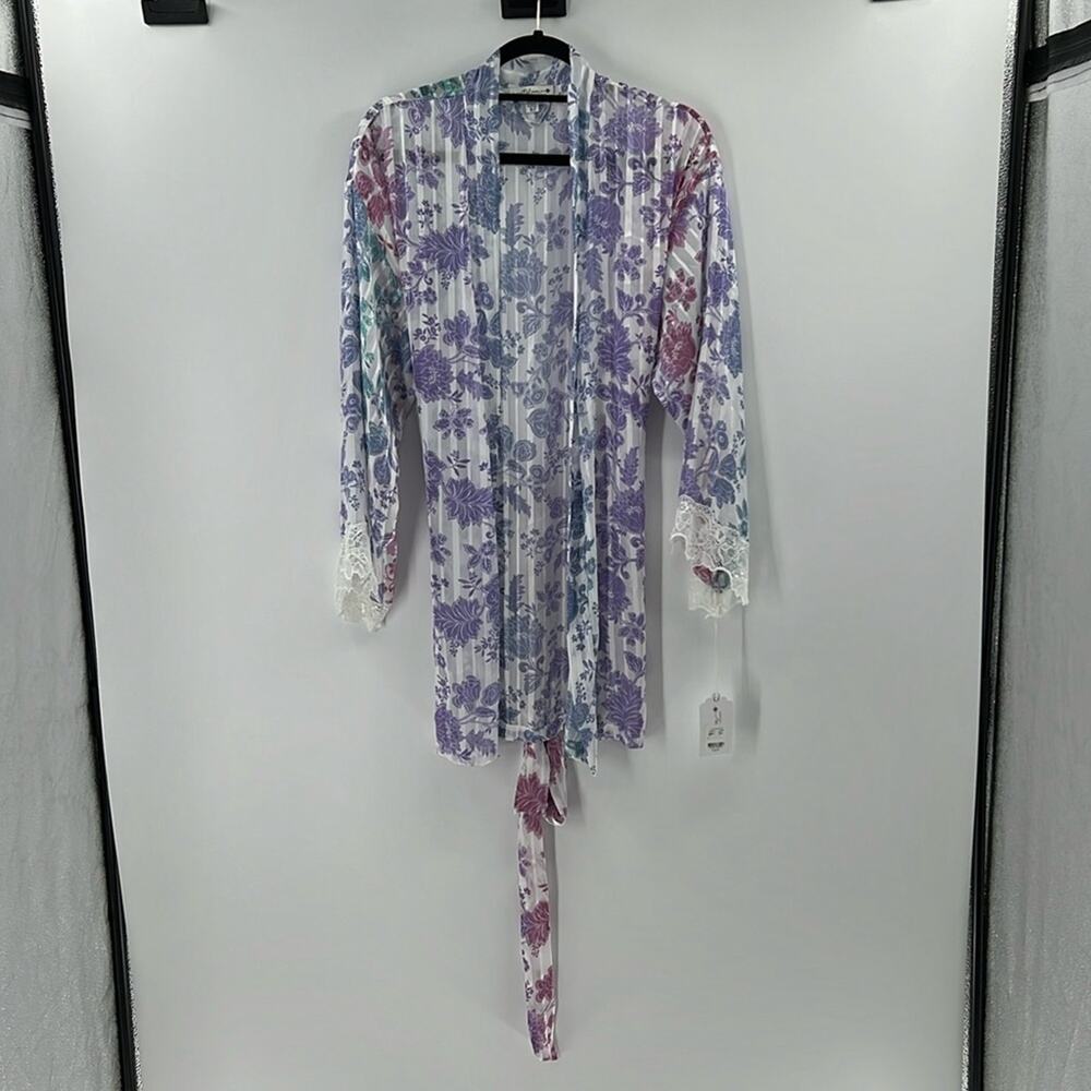 In Bloom by Jonquil Sheer Floral Wrap - Pink/Purple - XS/S - NWT